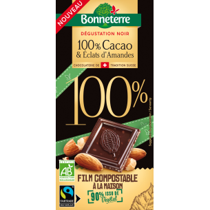 Dégustation noir 100% Cacao & Éclats d&rsquo;amandes